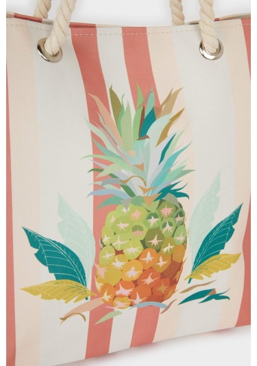 Defacto Kadın Ananas Desenli Plaj Çantası E7393axnskr1 Çok Renkli