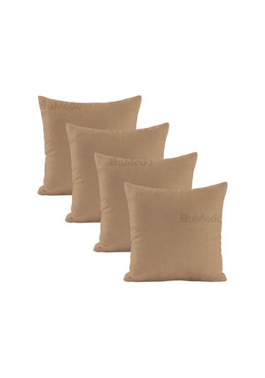 Dekoratif 4'lü Kırlent Yastık Kılıfı Seti - 42 X 42 Cm - Sütlü Kahve