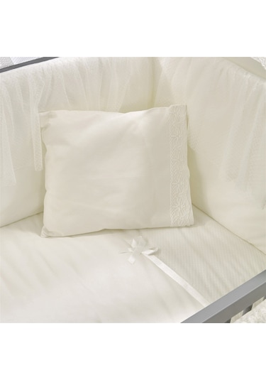 Meltem Kids Mia Anne Yanı Ahşap Sallanır Beşik 60 x 120 CM (Gri - Ekru) Gri