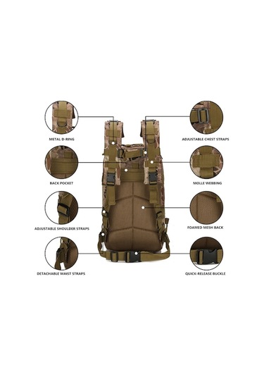 Geniş Kapasiteli Outdoor Sırt Çantası - Ayarlanabilir Kayışlar, Çoklu Cepler Ve Suya Dayanıklı 600d Oxford Kumaş Diğer Çok Renkli Çok Renkli