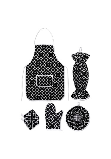 Morlay Önlük + Fırın Eldiveni + 2 Adet Tutacak + Poşetlik + Demlematik Mutfak Seti 6'lı