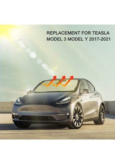 Youtek Tesla Model 3/y İçin Katlanabilir Güneşlik Şemsiye, Güneşten Koruma Ve Isı Yalıtımı Sağlar