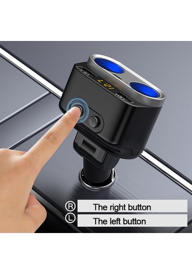 Springsun 150w Araba Şarj Cihazı, Çift Sigara Fıçısı Ve 3 Usb Portu Qc3.0/pd , Bağımsız Anahtarlar, Gerilim Monitörü, 12v/24v Evrensel, Siyah