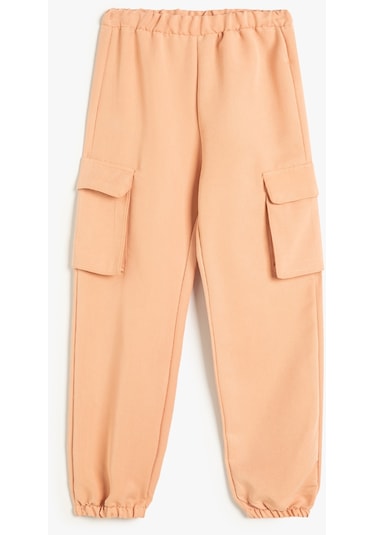 Koton Jogger Kargo Pantolon Beli Lastikli Cepli Pembe 4skg40022aw Gül