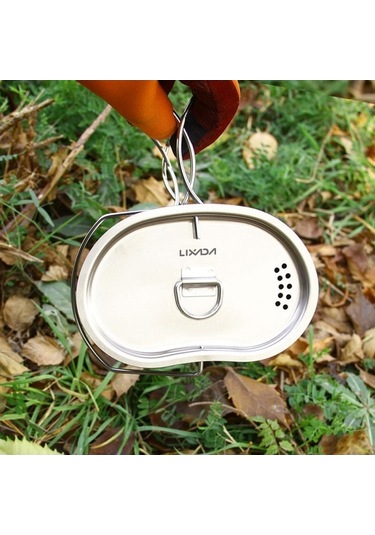 Createtech Kamp Sobası, Paslanmaz Çelik Matara, Sırt Çantası, Açık Hava Gezileri İçin Özel Tencere Seti Gümüş