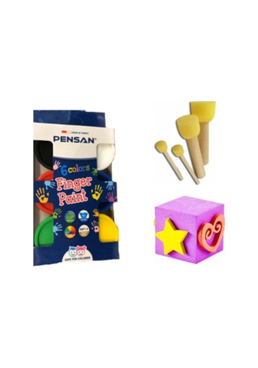 Parmak Boyası Ponpon Sünger Tampon Fırça Küp Eva
