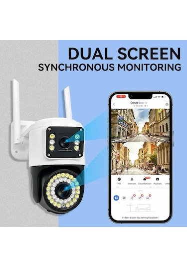 Yeni Çift Lens Kablosuz Ip Kamera Güvenlik Kamerası