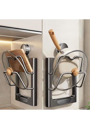 Suntek Pot Kapağı Organizatör Tutucu Kapı Fırın Eti Kesme Gri