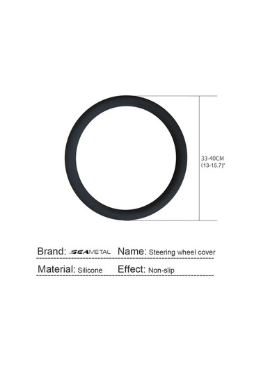 Siyah Seametal Silikon Araba Direksiyon Kılıfı Kaymaz Aşınmaya Dayanıklı Silikon Koruyucu Tekerlek Araba Aksesuarları