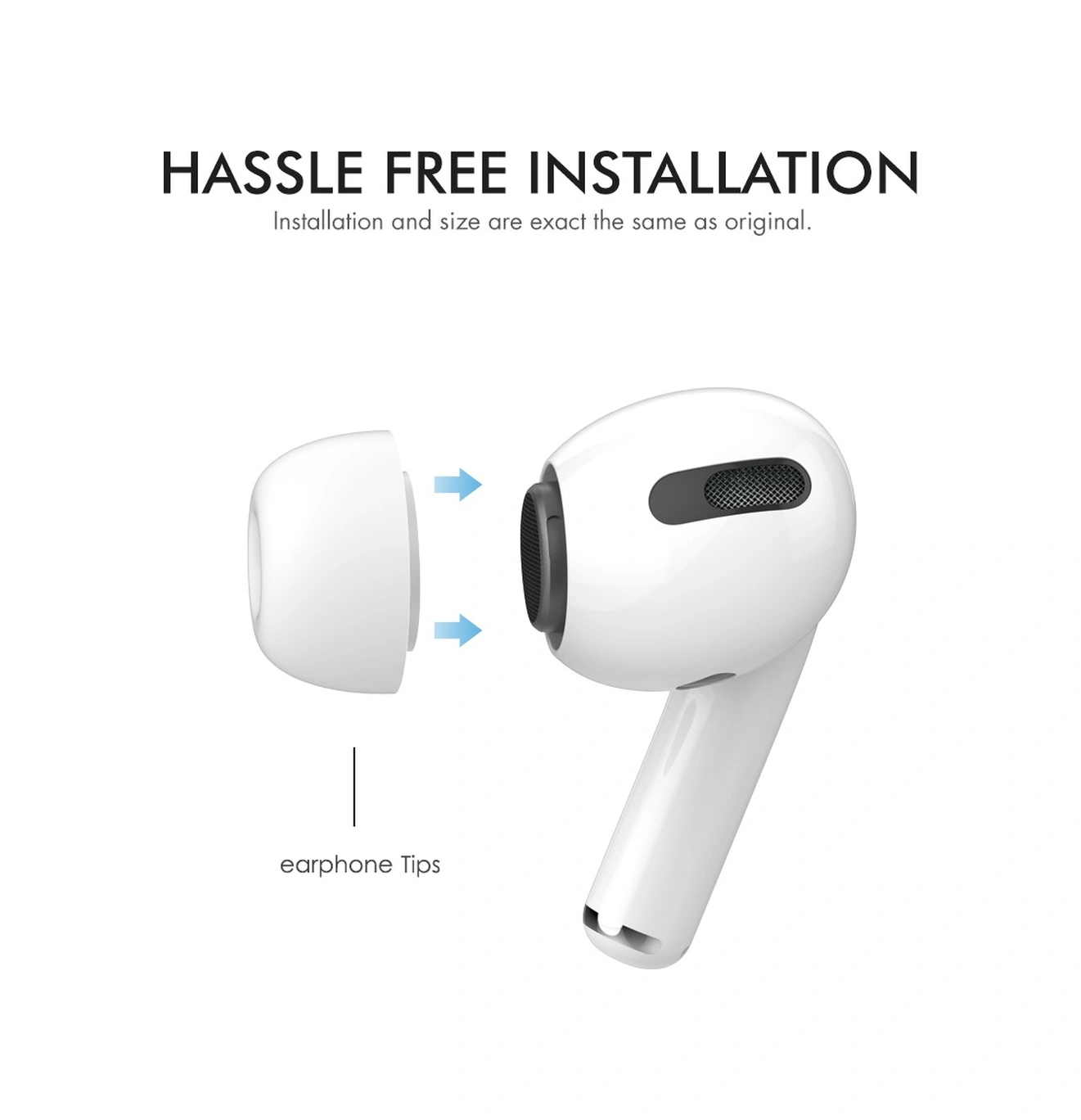 Ahastyle 1 Çift Airpods Pro 2 Kulaklık Silikon Beyaz Küçük