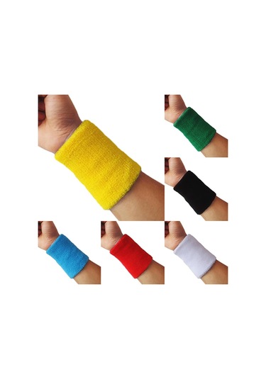 Bir Boyut-1 Adet Bilek Ter Bandı Tenis Spor Bileklik Voleybol Spor Salonu Bileklik Desteği Ter Bandı Havlu Bilezik Koruyucu Dış Mekan-gökyüzü Mavi