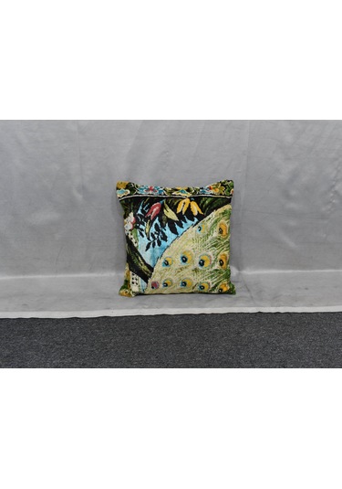 Zehra Abla Halı Yeni Kadife Dokuma Dekoratif Kilim Kırlent Yastık Kılıfı 6013