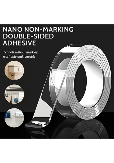 Willowhaven 1 Rulo Çift Taraflı Nano Bant Ekstra Güçlü Yapışkan Şeffaf Çok Amaçlı