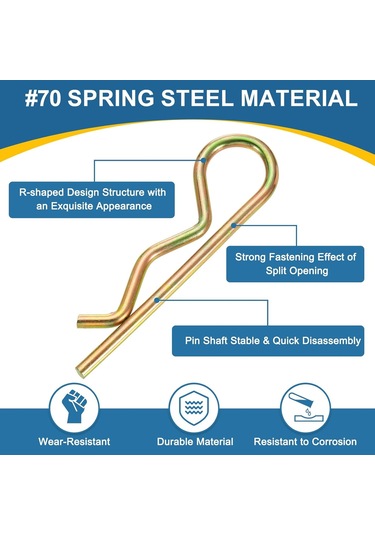 20 Pcs Hitch Pim Klipsi, 5mm X 100mm R Klipler Renkli Çinko Yay Çelik Tespit Tel Saç P