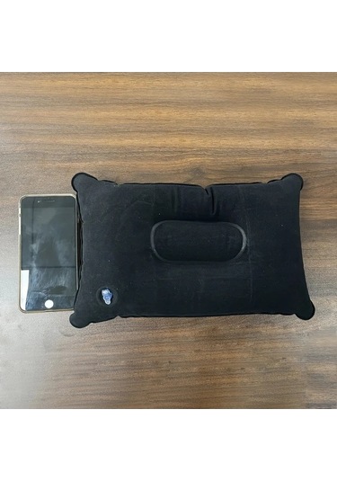 Trendooze Sunshine022 Siyah 2li Şişme Kamp Yastığı Seyahat Ofis Hiking Taşınabilir Siyah