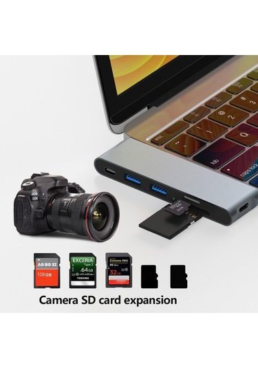 Cbtx 6'sı 1 Arada Çoklu Bağlantı Noktası Adaptörü Usb-c Hub'dan Usb 3.0'a + 40gbps Thunderbolt + 2xkart Okuyucu USB Aks. 51432992