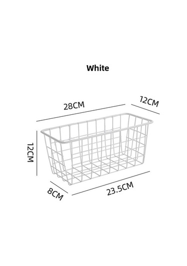 Youtek Duvarlı Demir Depolama Sepeti - Banyo/mutfak İçin Deliksiz Kurulum - Organizasyon Aleti Beyaz, Yapıştırıcı Hariç Diğer