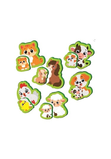 Yükselen Zeka 6-16 Ay Ilk Pofidik Magnet Puzzle - Çiftlik Hayvanları