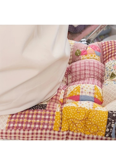 Maxaccess Renkli Desenli Yastık Kılıfı - Esnek, Yumuşak, Rahat, Kırmızı Örgü Ofis Koltuğu Minderi Kırmızı Izgara