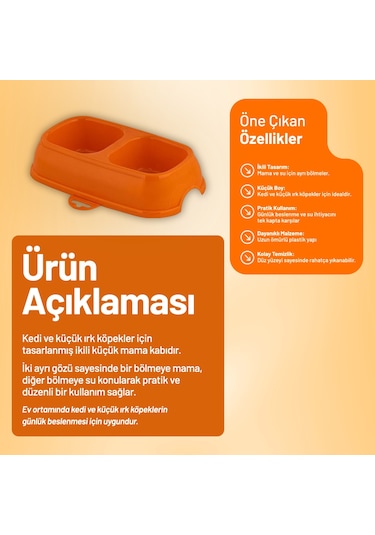 Kedi Ve Köpek İkili Küçük Mama Kabı - 5 Adet