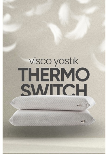 Isı Kontrol Yastığı Termoswıtch Ortopedik Düz Uzun Boy Visko Yastık -termal Isı Dengeleyici Yastık Beyaz
