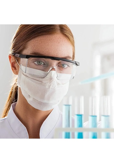 Jokmae 3 Adet Sıçrama Önleyici İş Emniyet Gözlüğü - Laboratuvar Göz Koruyucu Siyah 5 Adet