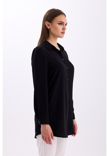 Uzun Kollu Regular Fit Basic Gömlek 2020 Siyah
