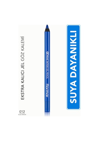 Flormar Mat Kalıcı Göz Kalemi (MAVİ) - Extreme Tattoo Gel Pencil - 012 Blue Dream - 8682536041195