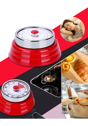 Wf Kırmızı Mekanik Klasik Zilli Mutfak Zamanlayıcı Timer Thr301