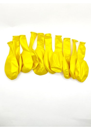 Metalik Parlak Renkli 10'lu Paketli Balon 12 Inç - Sarı