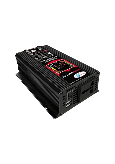Sones Tang Iıı Nesil 12v İla 220v 6000w Lcd Ekranlı Ve Çift Usb'li Araç Güç Çeviricisi Siyah