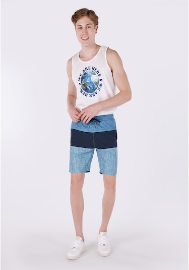 Colin's Colins Slim Fit Baskılı Erkek Mavi Deniz Şortu Cl1064121 Q1.v2 Ble Mavi