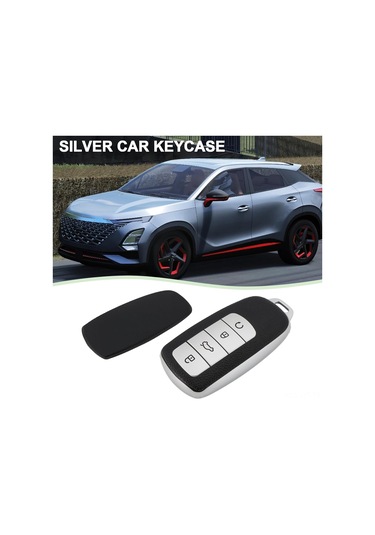 Youtek 奇瑞欧萌达5/瑞虎8 Pro/plus İçin Gümüş Renkli Yumuşak Tpu Akıllı Araba Anahtarı Kılıfı - 2 Adet, Koruyucu Ve Uzaktan Kumanda Koruması