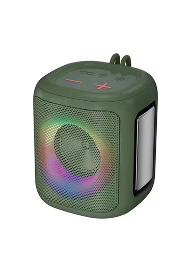 Ximistore9 Yeşil Taşınabilir Dış Mekan Bluetooth Hoparlörü - Su Geçirmez Rgb Işık, Derin Taban, Kablosuz, Elden Taşınabilir