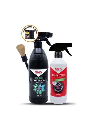 Neon Jant Temzileyici+demirtozu Jant Temizleyici+ Detay Temizlik Fırçası+lastik Süngeri