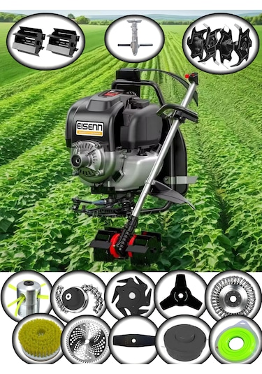 Eisenn German Black EIS RTX14 Pro Sırt Tırpan + Akrobat Çapalama + Toprak Eşeleme 14 Parça Full Set