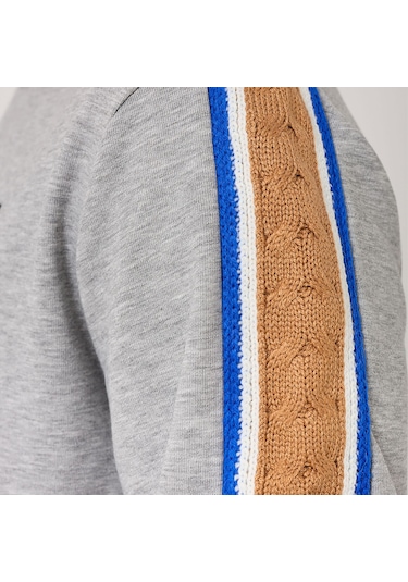 Açık Gri Fila Erkek Bisiklet Yaka Sweatshirt Braid Detail Tm411156 Açık Gri