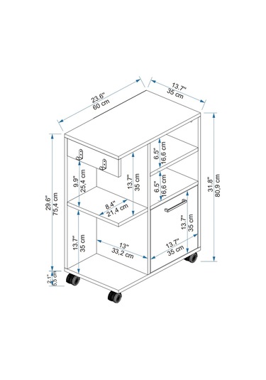 Arnetti Tekerlekli Rebusa Ayakkabılık, Atlantik Çam Antrasit Atlantik Çam - Antrasit