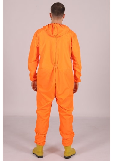 İşçi Tulumu  Yağmurluk Çiftçi Bahçıvan Kuaför Laboratuvar Sıvı Geçirmez Terletmez Kumaş Turuncu