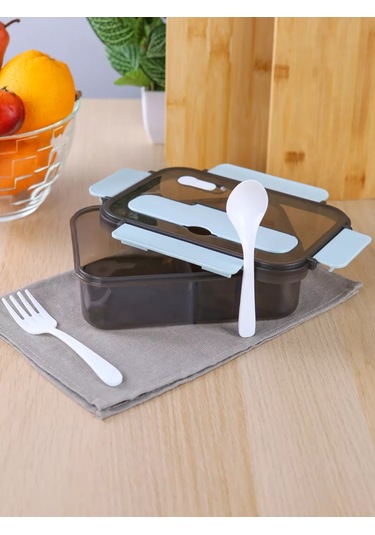 Mıland İki Bölmeli Ve Bıçak-kaşık Çatal Dahil Yemek Kutusu 1100 Ml 185178520 Siyah