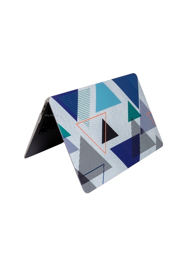 Macbook Air Kılıf 13.6 İnç M2-m3 Tangram01nl Touchıd'li Air M2-m3 13.6" A2681 A3113 İle Uyumlu Lacivert Mavi