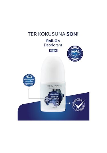 Jaune Vaste Pure & Natural Doğal Erkek Roll-On Deodorant 75 ML