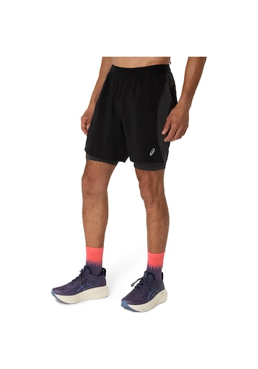 Asics Road 2n1 7ın Short Erkek Siyah Gri Şort 2011d246-001 Siyah