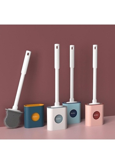 Novahub Beyaz Tuvalet Fırçaları Uzun Saplı Tuvalet Temizleme Fırçası Silikon Wc Düz Kafa Esnek Yumuşak Kıllar Fırça Banyo Aksesuarları Beyaz