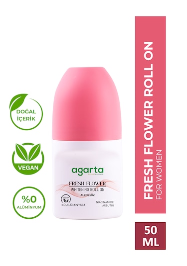 Agarta Fresh Flower Ter Kokusu Önleyici 24 Saat Etkili Beyazlatıcı Kadın Roll-On Deodorant 50 ML﻿﻿