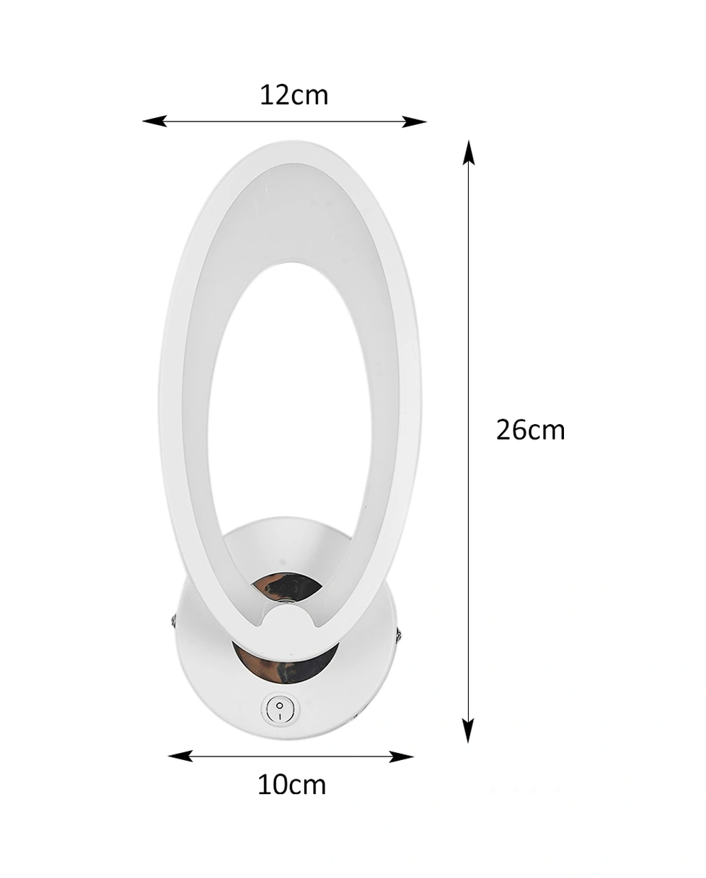 Qingmipy 3062 Model Duvar Lambası, 10w Led Isık, 3000k Sıcak Beyaz, 85-265v Geniş Voltaj, Açma/kapatma Anahtarlı, Akrilik Ve Demir Malzeme, Oturma Odası/yatak Odası Için Beyaz