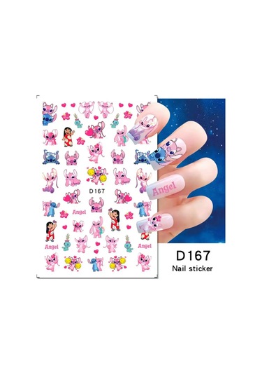 Lilo Ve Stitch Tırnak Çıkartmalar Anime Etiket Tırnak Sanat Süslemeleri Karikatür Animasyon Tırnaklar Üzerinde Basın Çivi Aksesuarları Manikür İçin Lanvender