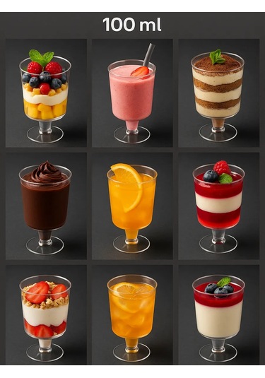 Pusswill 100 Ml 32 Adet Ayaklı Tek Kullanımlık Plastik Shot Bardakları 434520735 100 adet