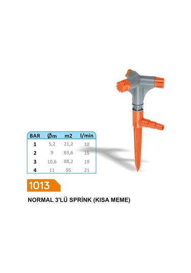 Sayım Plastik Normal 3 Kollu Çim Fıskiyesi Sprink kısa Meme Sürat