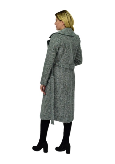 Kadın Pıtırcık Uzun Kaşe Kaban Bgl-st04121 Yeşil